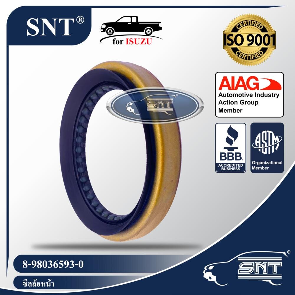SNT ซีลล้อหน้า, Oil Seal - ISUZU ( อีซูซุ ) รุ่น TFR, D-MAX, ALL NEW D-MAX 2WD, 4X2 P/N 8-98036593-0, 8980365930 ราคา 66 บาท*ส่งฟรี
