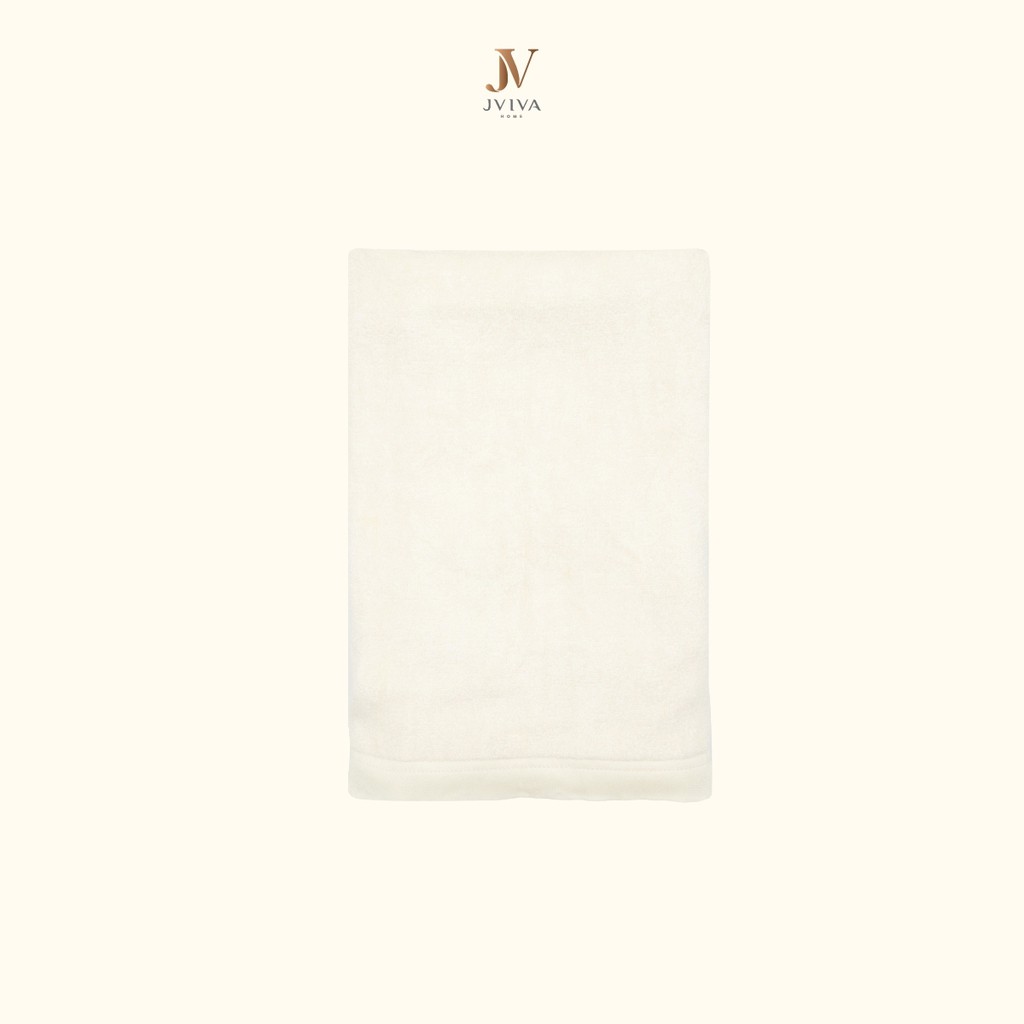 Jviva - ผ้าขนหนูใยไผ่100% (Natural Bamboo Towel) เช็ดผม (15x30 นิ้ว)