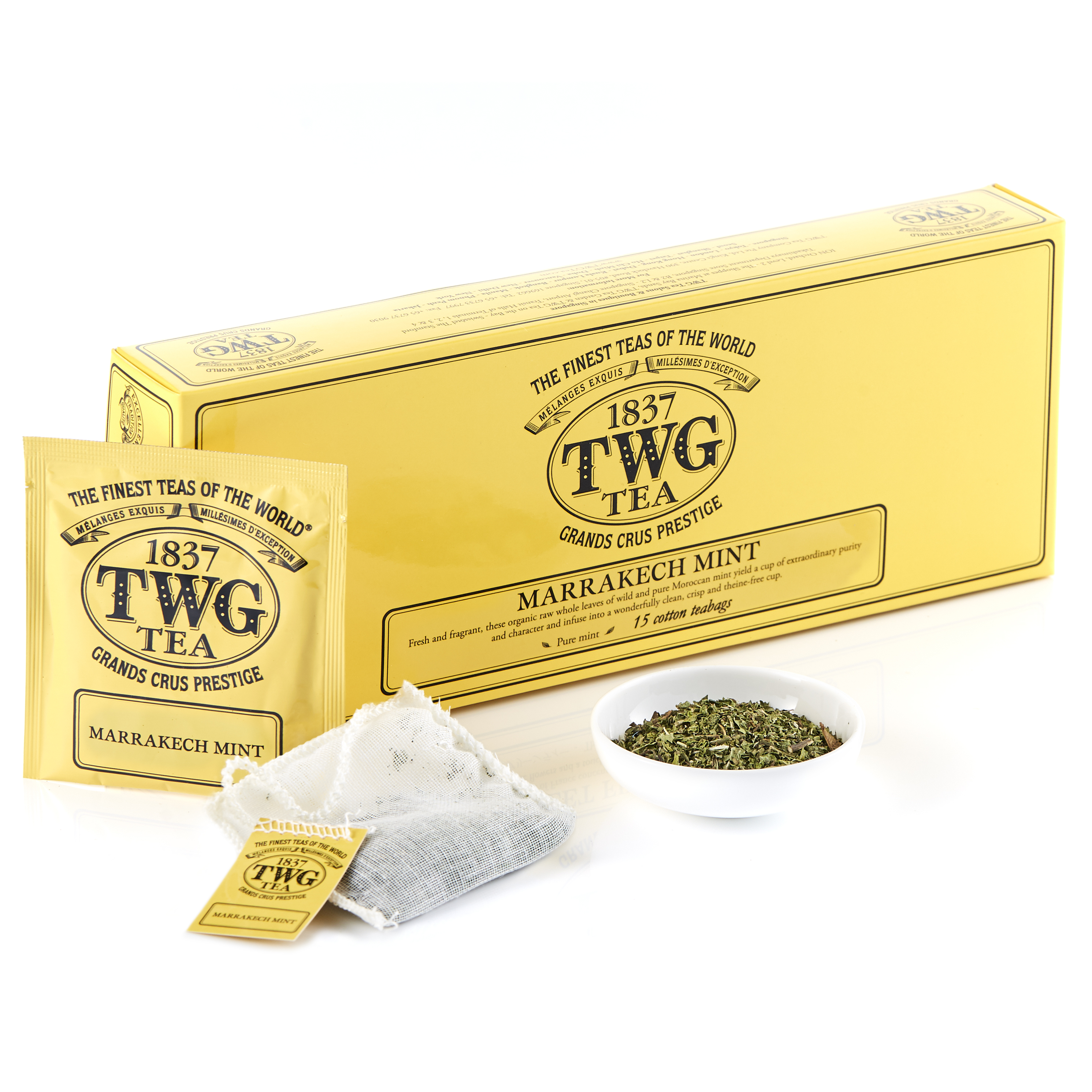 Twg Tea Marrakech Mint Cotton Teabag / Tea Twg Marrakech Mint, Sachet Type, Contains 15 Sachets. ราคา 1,090 บาท*ส่งฟรี