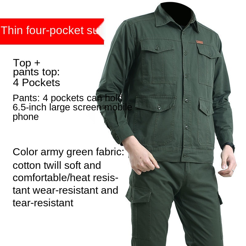 Thin section coveralls male camouflage male suit cotton breathable welding mechanics long-sleeved wear labor insurance clothing