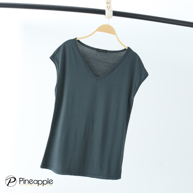 เสื้อยืดหญิง เสื้อแฟชั่นหญิง 7สี4ไซส์ ผ้า Modal สีพื้น บางเฉียบหลวมๆระบายอากาศ Modal sleeveless T-shirt 1906
