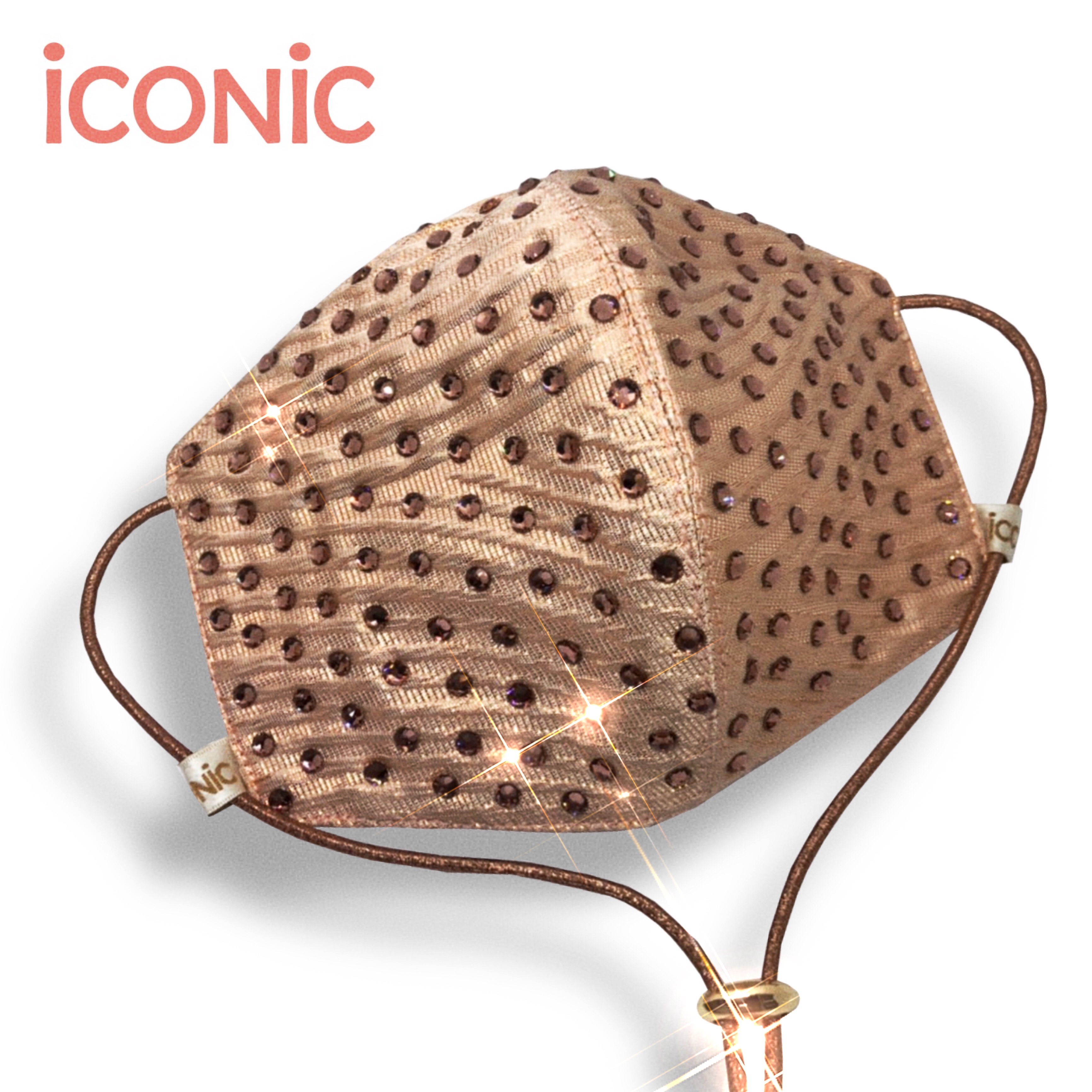 [EXCLUSIVE] iCONiC SWAROVSKI CRYSTALS MASK #4544 หน้ากากผ้า คริสตัล สีชมพูแชมเปญ หน้ากากอนามัย หน้ากากผ้าแฟชั่น หน้ากากแฟชั่น หน้ากากไฮโซ สายคล้องหน้ากาก ราคา 8,750 บาท*ส่งฟรี