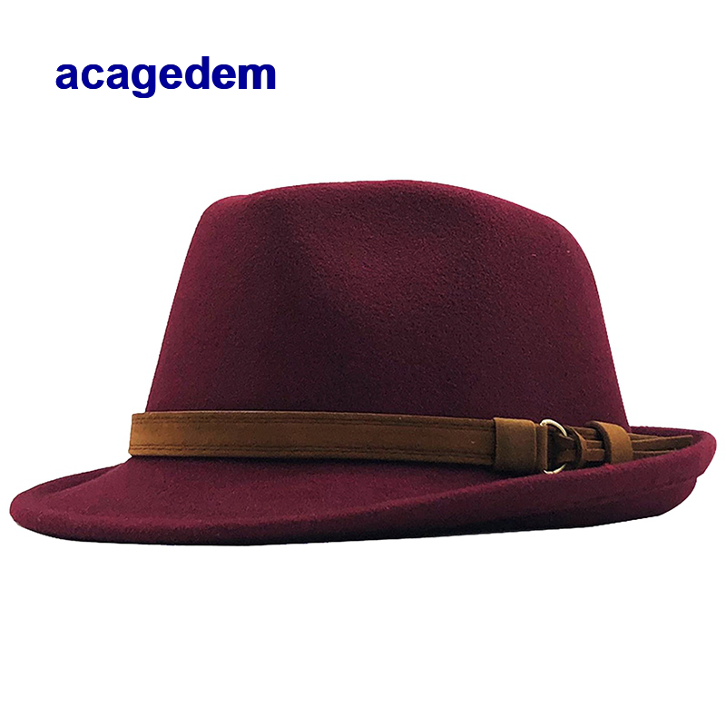 Fashion Vintage Hat Gentleman Classic Fedora Hat Pu Leather Jazz