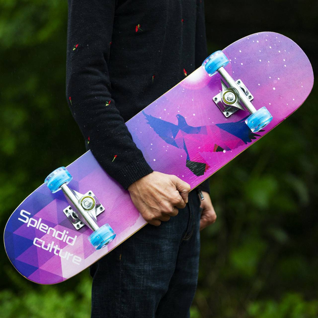 สเก็ตบอร์ด(สเก็ตบอร์ด) เกรดพรีเมี่ยม skateboards ไซส์ 80x20x10 cm  วัสดุอย่างดี มีน้ำหนัก ทนทาน สเก็ตบอด #SKB01