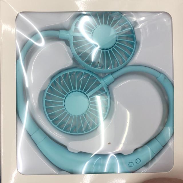 พัดลมคล้องคอแบบพกพาสะดวกพกงพัดลมพกพาหมุนได้ 360 lazy sport fan พัดลมคล้องคอ USB  พัดลมมีไฟใส่น้ำหอม พัดลม7ใบพัด（ด้วยแสง）