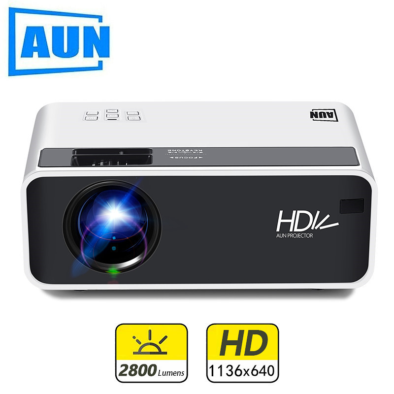 AUN มินิโปรเจคเตอร์ D60 โปรเจคเตอร์ HD โปรเจคเตอร์ 1136 x 640P คุณภาพของภาพ HD โฮมเธียเตอร์ LED Projector mini projector เครื่องฉายโปรเจคเตอ มินิโปเจคเตอร ราคา 8,998 บาท*ส่งฟรี