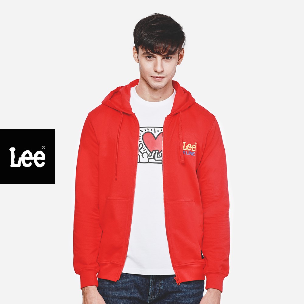 LEE เสื้อคลุมฮู้ดดี้มีซิป REGULAR FIT รุ่น LE L1007X01 LEE X LINE ลี เสื้อคลุม เสื้อฮู้ด เสื้อผ้าผู้ชาย