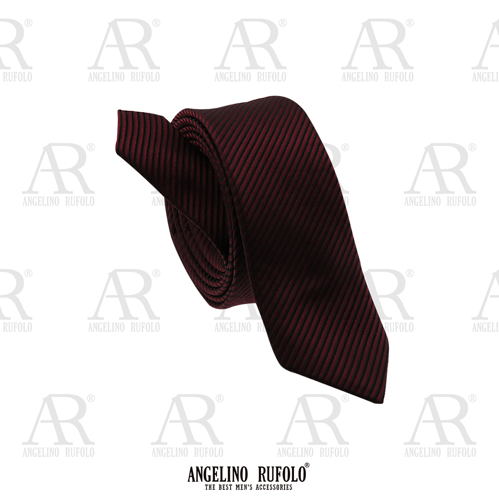ANGELINO RUFOLO Necktie(เนคไท) ผ้าไหมทออิตาลี่คุณภาพเยี่ยม ดีไซน์ Stripe Pattern เทาอ่อน/เลือดหมู/กรมท่า/ชมพู/น้ำเงิน/ฟ้า-เหลือง/ส้มเข้ม/ม่วง