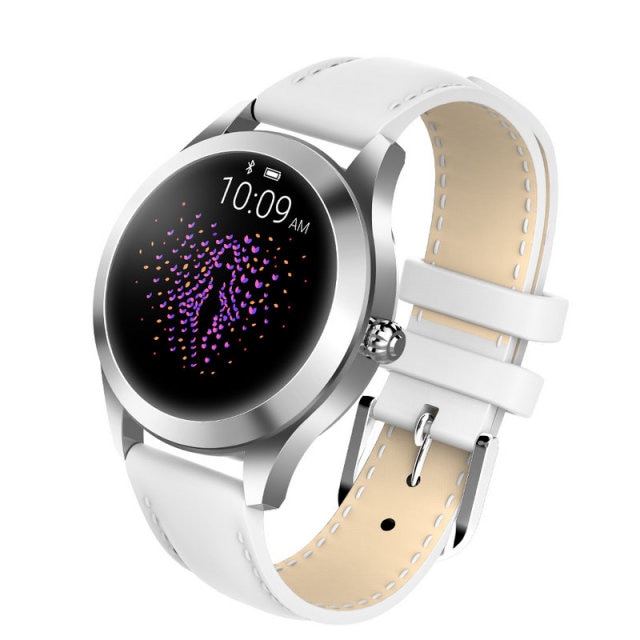KW 10 นาฬิกาอัจฉริยะสําหรับสตรี นาฬิกาอัจฉริยะ IP68 ตรวจวัดอัตราการเต้นของหัวใจแบบกันน้ํา บลูทูธสําหรับ Android iOS กําไลข้อมืออัจฉริยะ