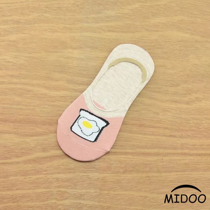 MIDOO ถุงเท้าน่ารัก ถุงเท้า ถุงเท้าข้อเว้า ถุงเท้าเรือ ถุงเท้าผ้าฝ้าย ถุงเท้าคัชชู 5สี มีซิลิโคนกันหลุด กันลื่น Cotton socks ถุงเท้าแฟชั่น