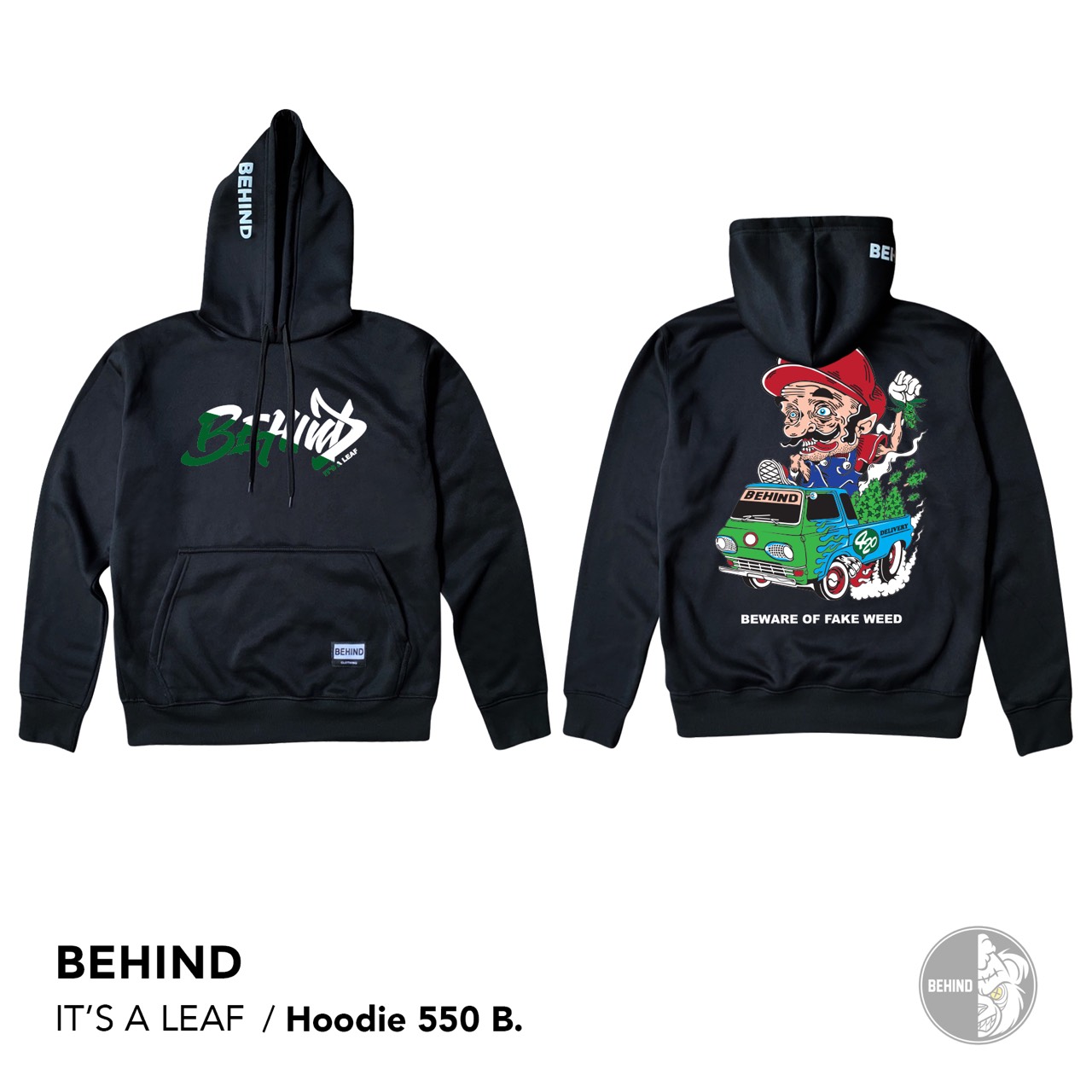 HOOD แบบสวม ผ้าสำลี แบรนด์ Behind ขนาด Free Size รอบอก 46 ยาว 28 นิ้ว