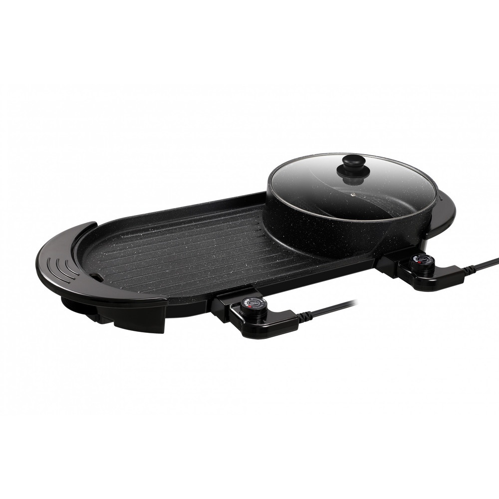 เตาปิ้งย่างพร้อมหม้อชาบู 2in1 Fortem Fitness-CLOSE 2in1 2100 วัตต์ รุ่น OT-BS01 สีดำ สินค้าคุณภาพดี