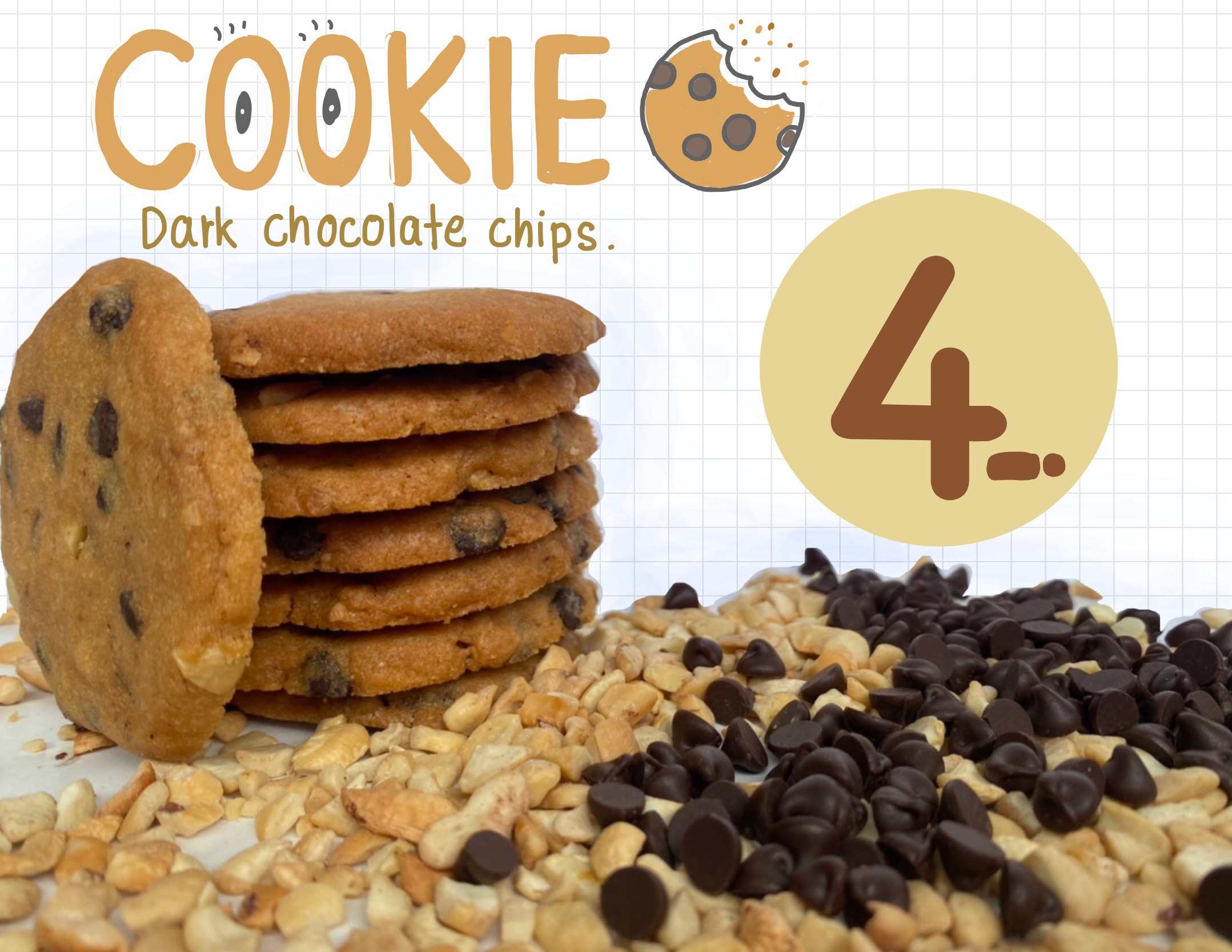 มินิ คุกกี้ chocolate chips + ธัญพืช โฮมเมด หอม หวานละมุน