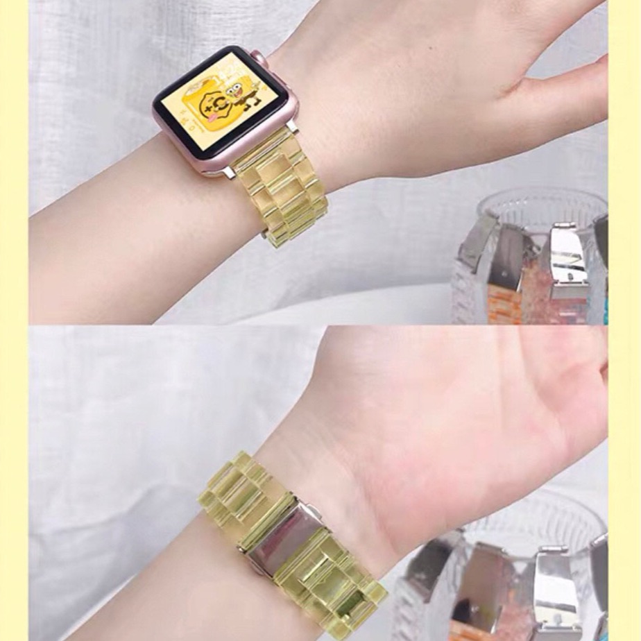 สายนาฬิกาApple Watch พลาสติกใส สายนาฬิกาข้อมือแบบใสสําหรับ Apple Watch Band Series 5 4 3 2 1 Iwatch Band