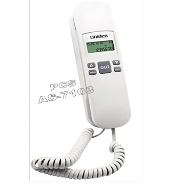 Uniden เครื่องโทรศัพท์บ้าน ออฟฟิศ สำนักงาน รุ่น AS-7103 สีขาว/สีดำ สำหรับแขวนผนัง หรือตั้งโต๊ะ ราคา 385 บาท*ส่งฟรี