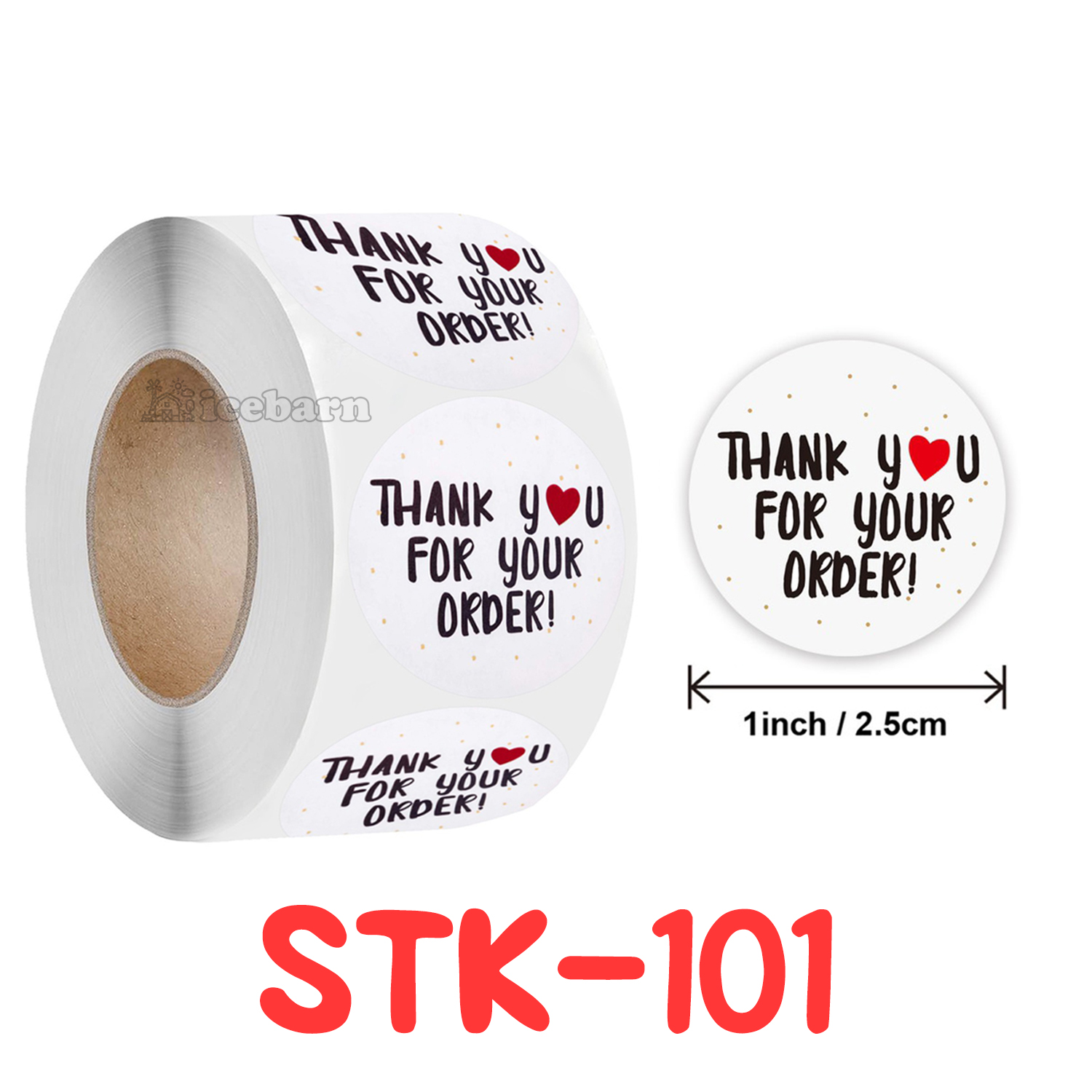 ม้วน 100 ดวง สติกเกอร์ขอบคุณ สติกเกอร์ ขอบคุณ แบบเยอะมาก! (STK-1) Various Pattern Thankyou Sticker Thank You Sticker (100 Pieces/Roll)