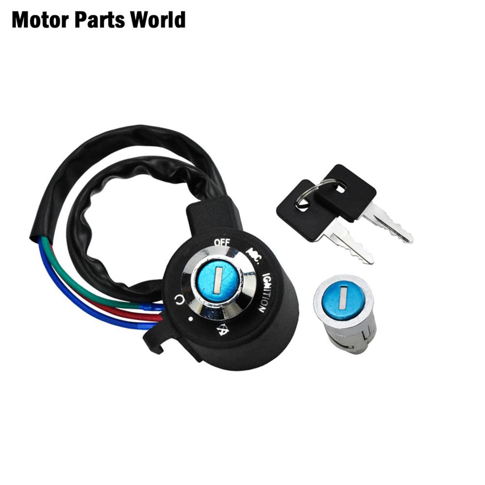 Motorcycle 3 Wire Ignition Switch Lock Set with 2 Keys for Harley