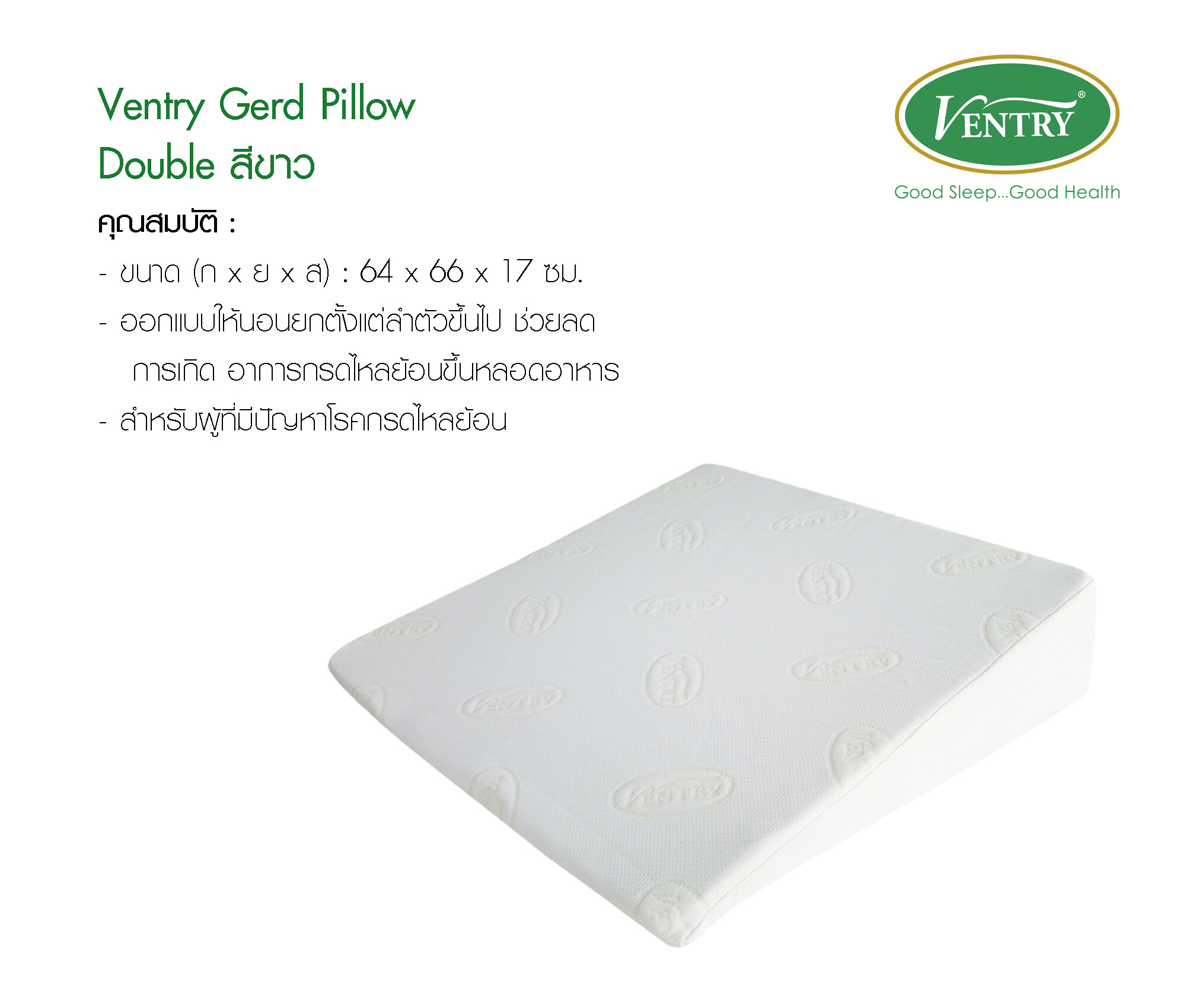 Ventry Gerd Pillow เบาะกรดไหลย้อน ราคา 3,575 บาท*ส่งฟรี