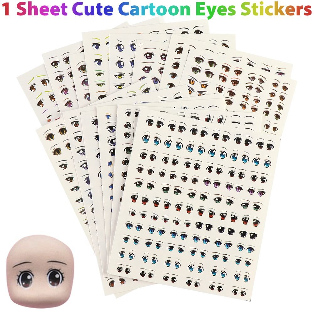 THEISM PERSECUTE64TH2 1 Sheet High Quality DIY Doll Accessories Educational Toys Anime Figurine Doll Clay Decals Cute Sticker Face Organ Paster Cartoon Eyes Stickers
