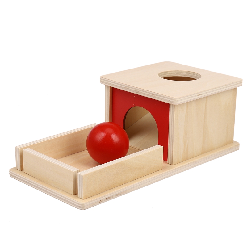 Professional Wood Educational Toy Object Permanence Box with Tray