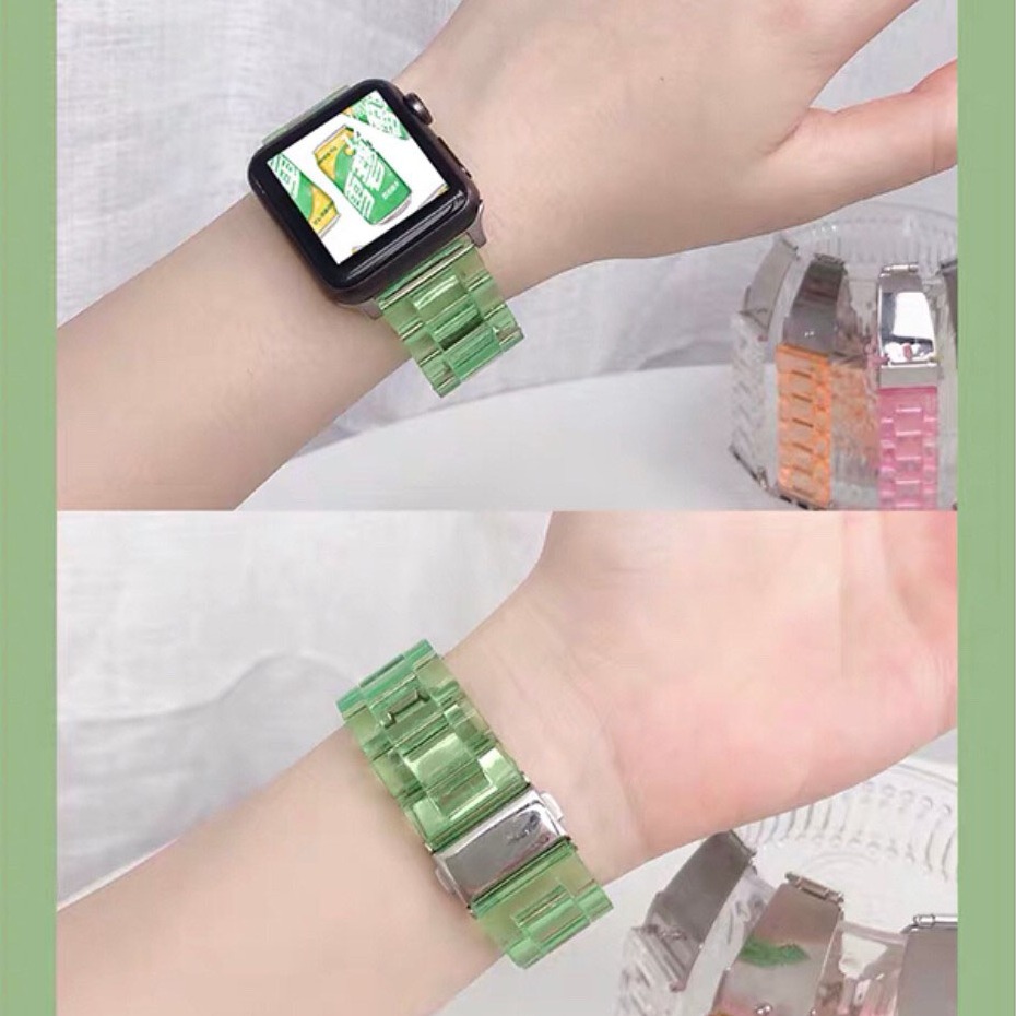 สายนาฬิกาApple Watch พลาสติกใส สายนาฬิกาข้อมือแบบใสสําหรับ Apple Watch Band Series 5 4 3 2 1 Iwatch Band ขนาด38/40  42/44