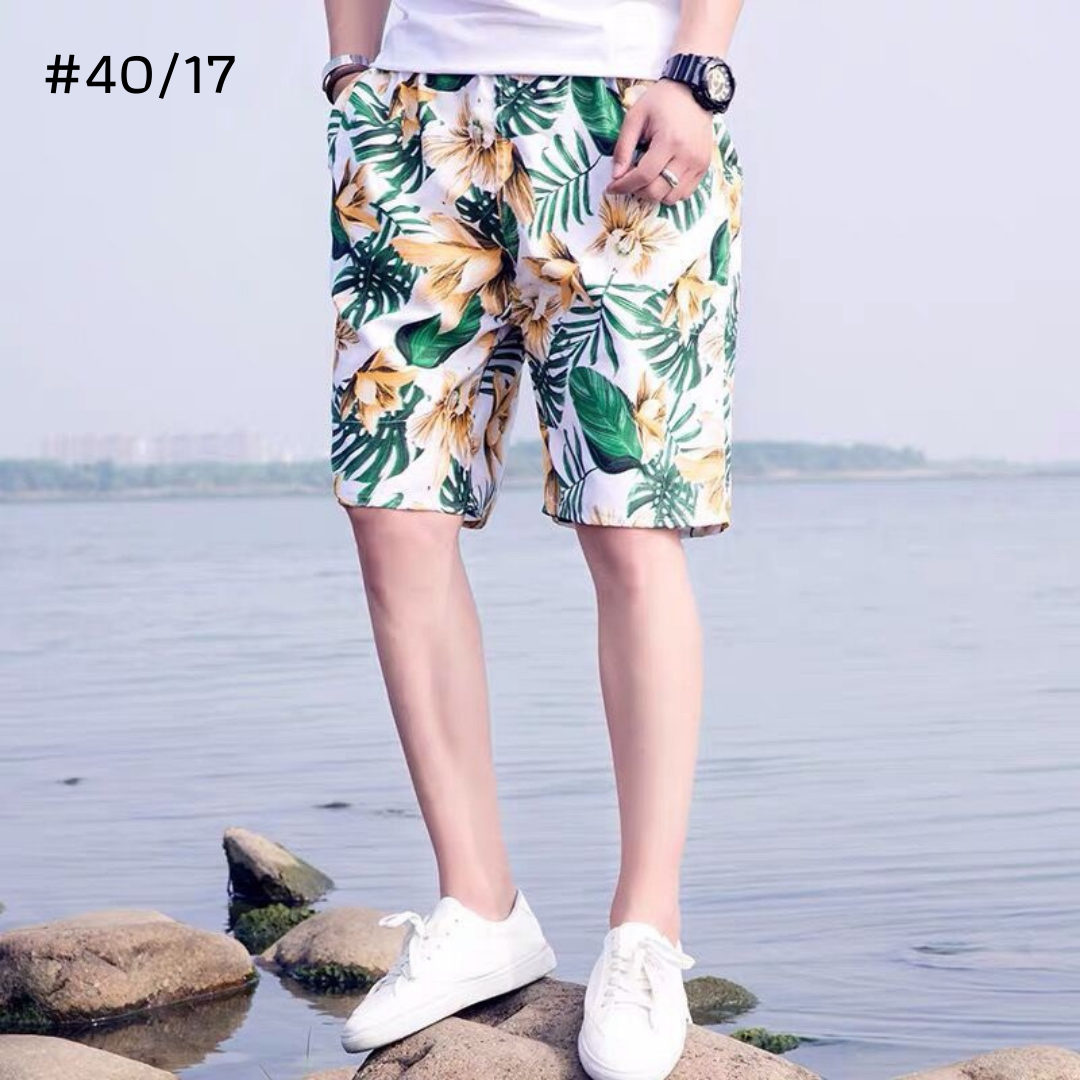 Mei Mei shop กางเกงขาสั้นฤดูร้อน กางเกงขาสั้นผู้ชาย กางเกงขาสั้นชายหาด กางเกงแฟชั่นผู้ชาย กางเกงลำลอง ผ้าบางแห้งเร็ว #40 พร้อมส่ง