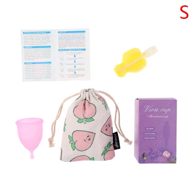 SHENG 1Set Soft Reusable Menstrual Discharge Silicone Menstrual Period Cup Valve Women (7)