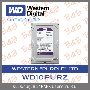 ภาพหน้าปกสินค้าWD Purple 1TB 3.5\" Harddisk for CCTV - WD10PURZ ( สีม่วง ) (by SYNNEX) BY B&B ONLINE SHOP ที่เกี่ยวข้อง