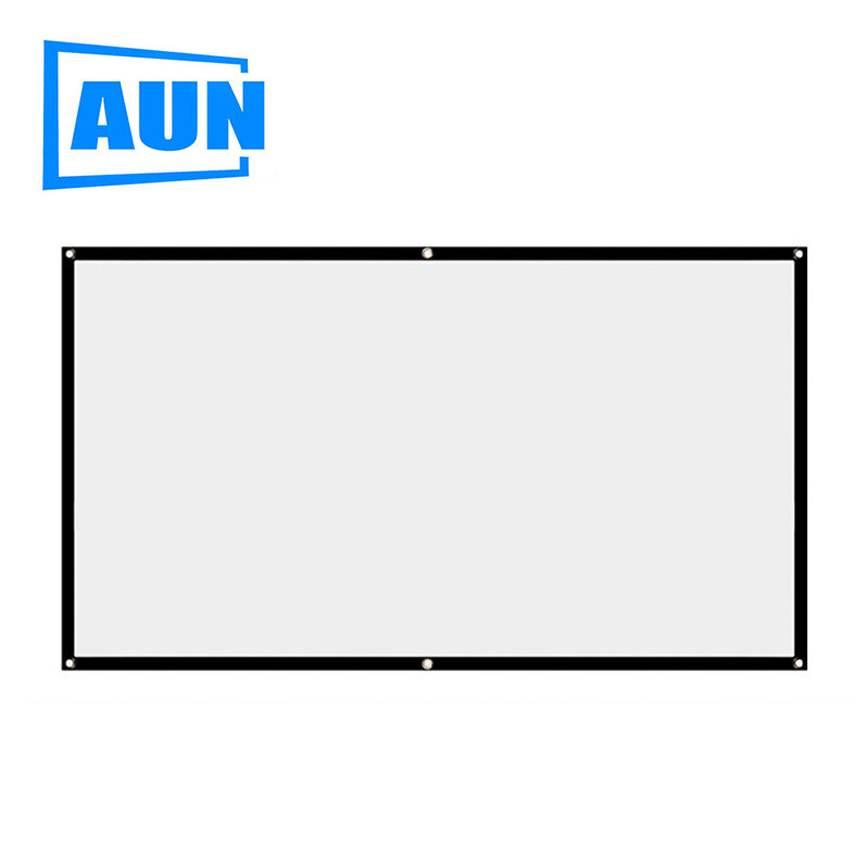 AUN จอโปรเจคเตอร์ โปรเจคเตอร์ 120 จอฉายโปรเจกเตอ จอหนังกลางแปลง projector จอ โปรเจคเตอร์ จอ แขวน มือดึง 4k3d 60/84/100/120 จอโปรเจคเตอร์ ราคา 399 บาท*ส่งฟรี
