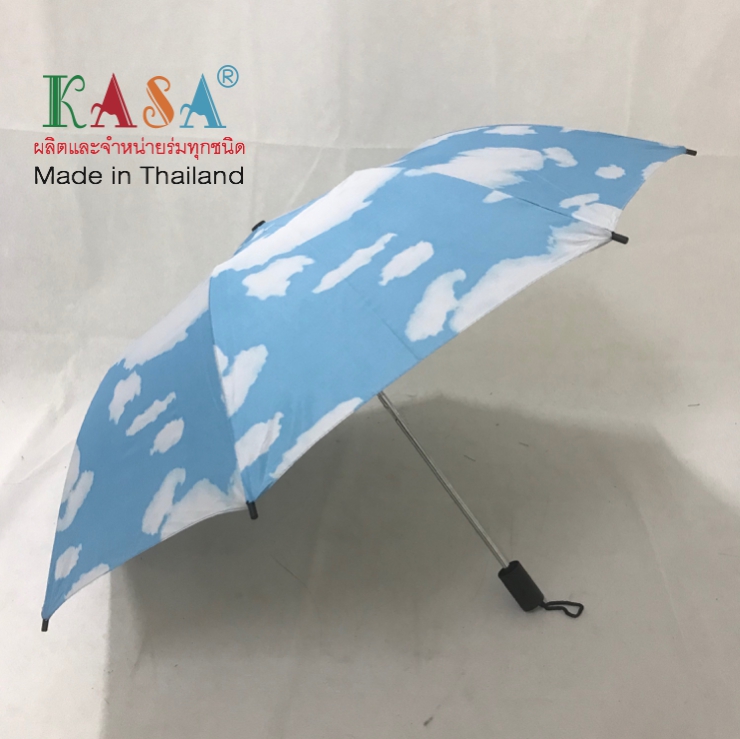 ร่มกอล์ฟ ร่ม 30นิ้ว แกนเหล็ก ลายเมฆ ด้ามตรง กันUV ร่มก้านยาว ร่มกันแดด  ผลิตในไทย golf umbrella รหัส 30143-4