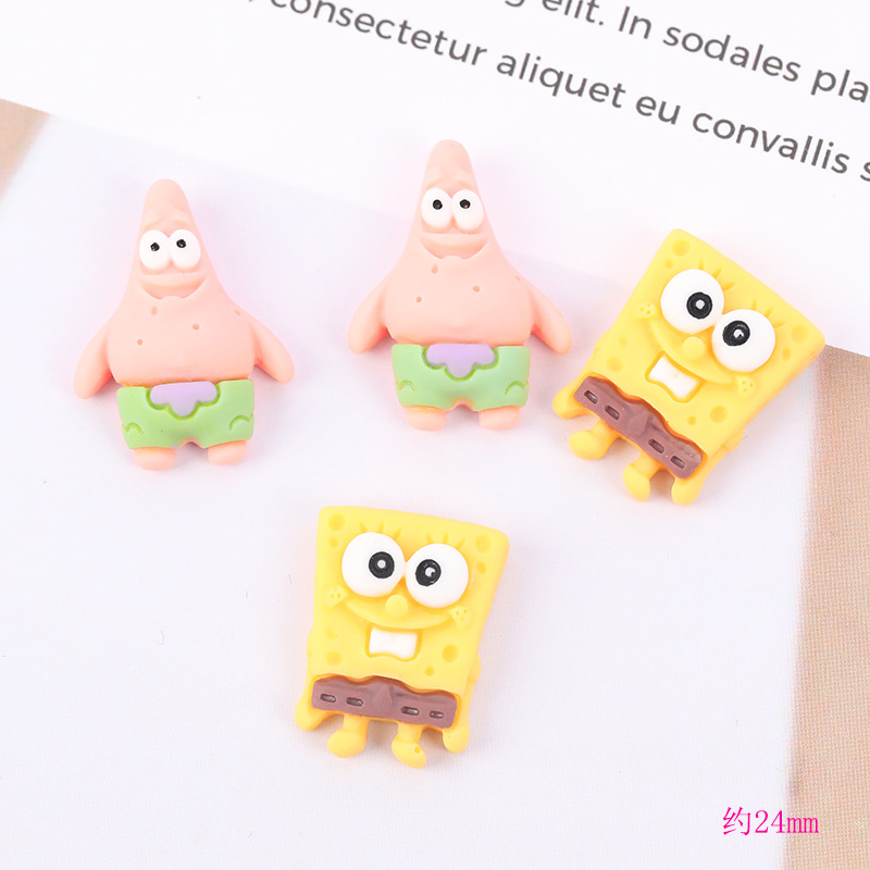 【MEET.U】1 ชิ้น/ถุง การ์ตูน SpongeBob พายบิ๊กสตาร์ อุปกรณ์ DIY เรซิ่น การ์ตูนน่ารัก แพคเกจวัสดุกาวครีม 3Dสามมิติสต DIYวัสดุทำมือ อุปกรณ์เสริม