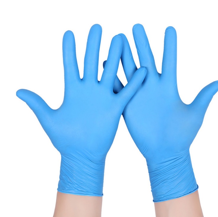 ถุงมือยางไนไตรสีฟ้า กล่องสีฟ้า ถุงมือไนไตร ถุงมือแพทย์ ถุงมือลาเท็กซ์ ถุงมือยาง ถุงมือทำอาหาร 100PC ถุงมือแบบใช้แล้วทิ้ง สีฟ้า ความยืดห