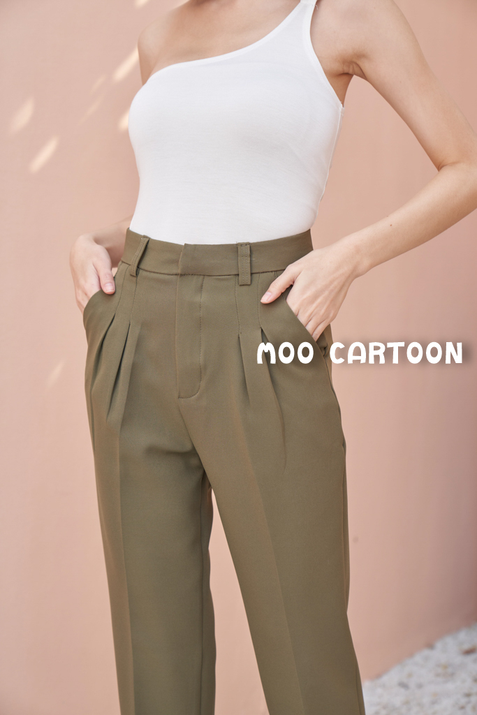 กางเกงขายาวทรงบอยผู้หญิง กางเกง7ส่วนหญิง กางเกงขา 7 ส่วนทรงบอย กางเกงขายาวเอวสูง กางเกงขายาวผญ กางเกงทำงานผญ ผ้าเปเป้คุณภาพ S-3XL