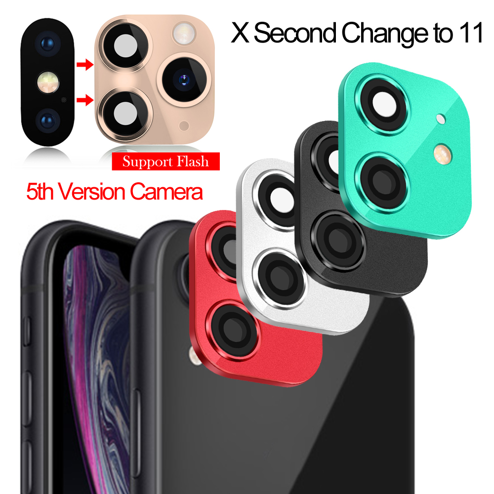 MILDNESS DIGITAL GOODS Luxury Support flash Protector Mobile Accessories Sticker Case Fake Camera Lens Cover Second Change to iPhone 11 Pro Max