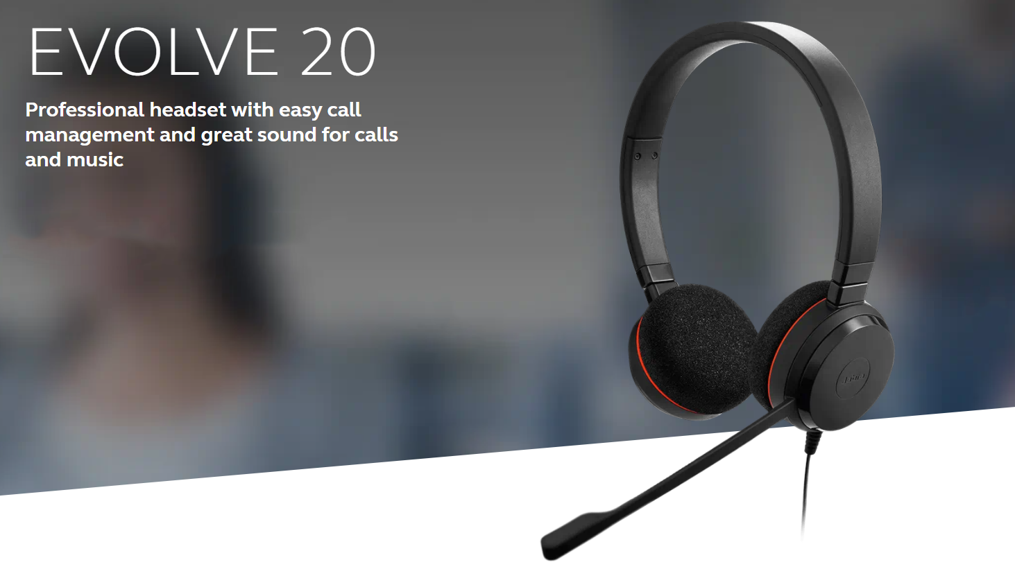 Jabra Evolve 20 Professional Corded Headset for Easy Call Management