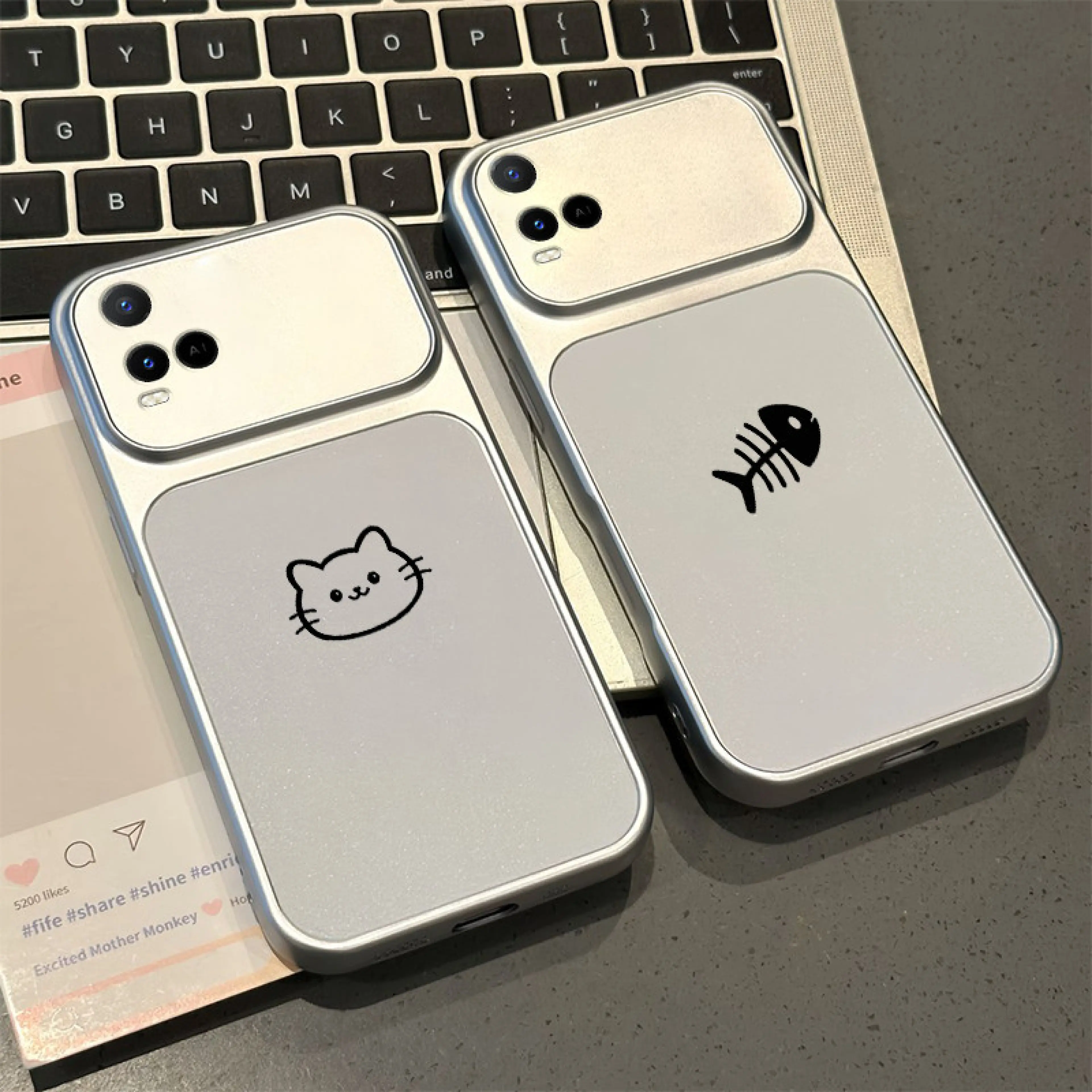 เคส PBZZ สำหรับ VIVO Y21 Y21S Y21A Y21t Y33T Y33s Y21G เคสศัพท์กันกระแทกซิลิโคนแบบนุ่ม ดีไซน์ใหม่สวยงาม ลายการ์ตูนแมวน่ารักสำหรับคู่รักและสาวๆ รุ่น DSCYGT2