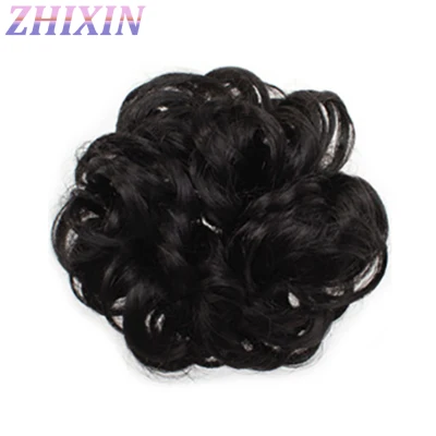 Zhixin Synthetic Fiber Curly Chignon Fake Hair Extension Bun Wig Hairpiece for Women (12)