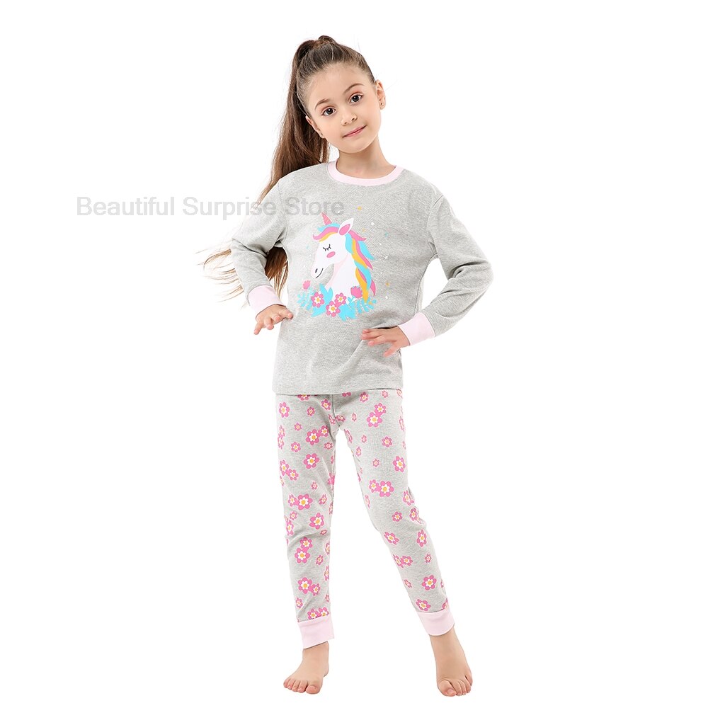 ZZOOI Girls Sleepwear Pajamas Home Wear Cartoon Unicorn Pajama Sets Cotton Soft Clothes Baby Kids Children Casual Suits Spring Autumn ราคา 359 บาท*ส่งฟรี