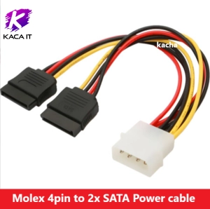 ภาพหน้าปกสินค้าสายแปลงไฟโมเล็กซ์  IDE Power cable สายแปลงไฟ 2in1 IDE TO SATA 2 Port (Molex 4 pin to 2x15Pin SATA Power cable) ที่เกี่ยวข้อง