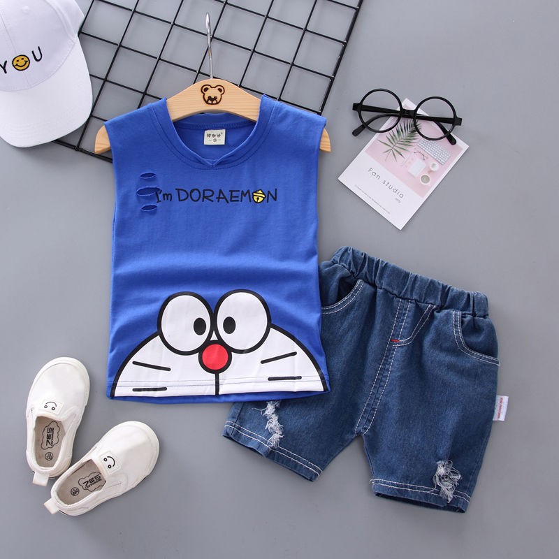 พร้อมส่ง เสื้อกล้ามเด็กและกางเกงขาสั้นสำหรับเด็กในช่วงฤดูร้อน