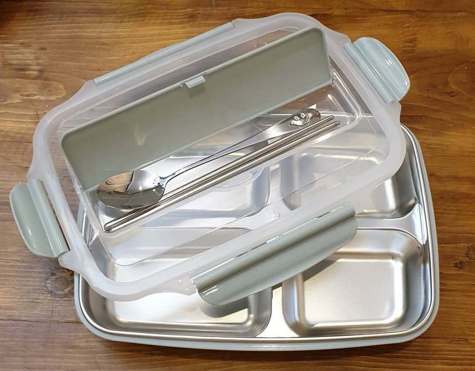 กล่องข้าวสแตนเลสเก็บอุณหภูมิ (พร้อมช้อน+ตะเกียบ) กล่องข้าวเก็บอุณหภูมิ กล่องข้าวสแตนเลส กล่องอาหาร กล่องใส่อาหารพกพา