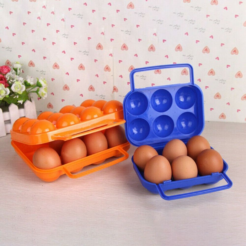 OKDEALS Hộp Sắp Xếp Bằng Nhựa Di Động Mới 6/12 Ngăn Hộp Đựng Trứng Dã Ngoại Cắm Trại Ngoài Trời Khay Đựng Trứng Hộp Đựng Trứng