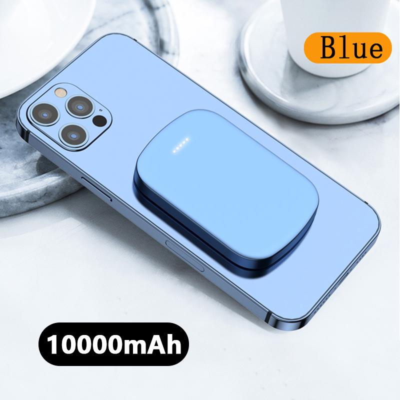 10000mAh Magnetic Wireless Power Bank For Magsafe Powerbank Charger For Apple Iphone12 12 Pro Max Mini External Auxiliary Battery Android Samsung Xiaomi Wireless Charging