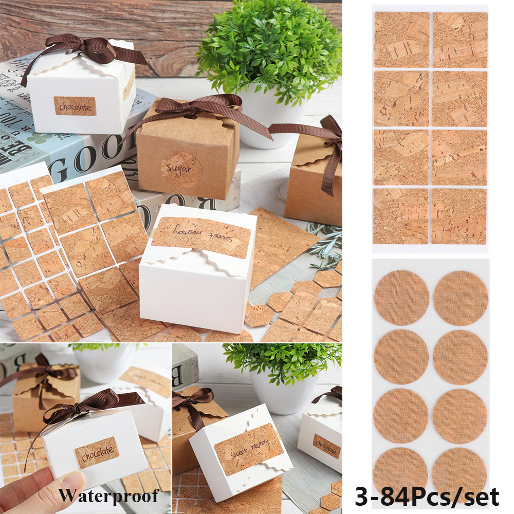YNANA 1set Handmade Biscuit Bags Book Management Gift Packaging Jars Marker Classification Label Wooden Labels Sticker Bottle Tags