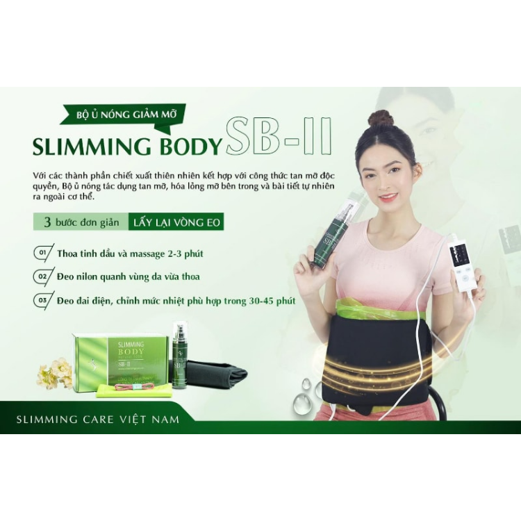 Bộ Ủ Nóng Tan Mỡ Slimming Body Sb2, Đai Ủ Nóng Slimming Body Giảm Mỡ Bụng Eo Thon Gọn Phiên Bản Cải Tiến