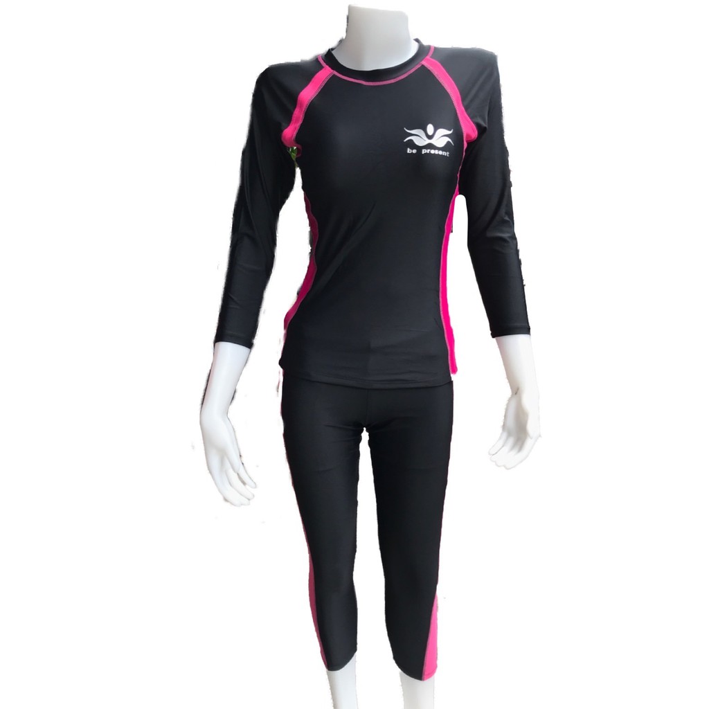 ชุดว่ายน้ำผู้หญิง เสื้อว่ายน้ำแขนยาวพร้อมกับกางเกงว่ายน้ำขายาว 207- มีฟองและซับใน