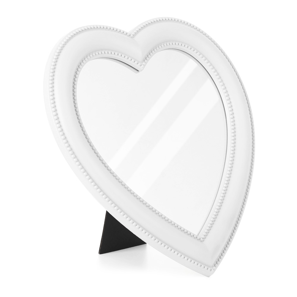 ZHUGE Portable Desktop Wall hanging Women/Girls Heart Shaped Makeup Mirror Cosmetic Mirror Handheld