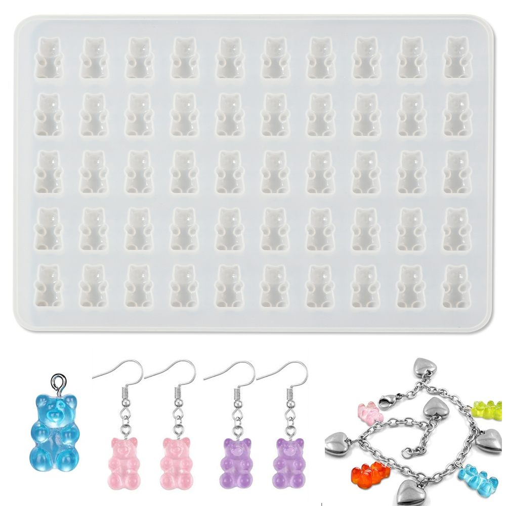 LJ5FD14O Base Materials DIY Jewelry Pendants Home Decoration Resin Mould Epoxy Bear Silicone Molds Crystal Glue