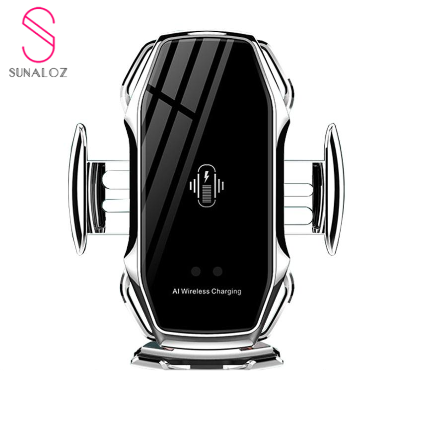 SUNALOZ- ที่ชาร์จแบตไร้สาย สมาร์ทชาร์จในรถ ที่ยึดโทรศัพท์มือถือชาร์จแบตไร้สาย Wireless charger รุ่น JX- A5