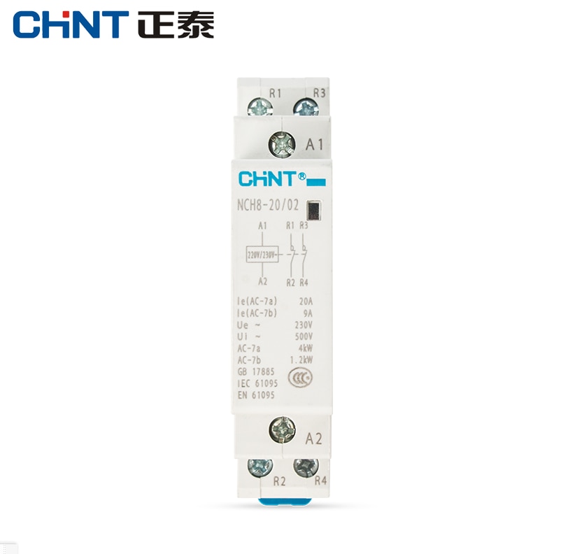 CHINT NCH8-20 Modular AC household Contactor 220V 230V AC 20A 1NO 1NC 2NO 2NC